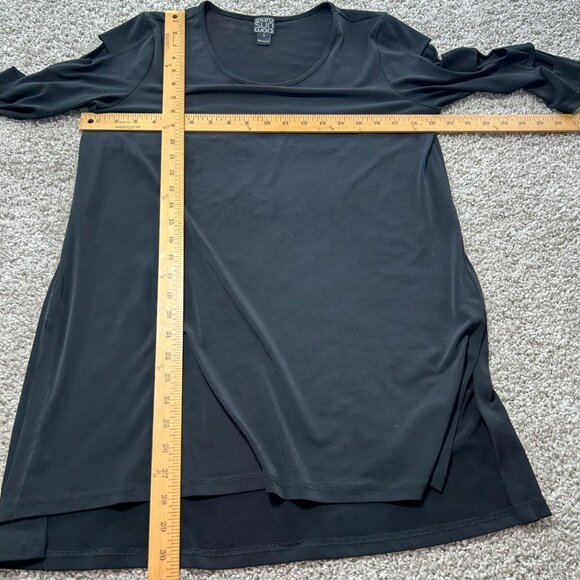 Clara Sunwoo Womens Small 3/4 Sleeves With Shoulder Cut Out Long Line Tunic - Picture 5 of 10